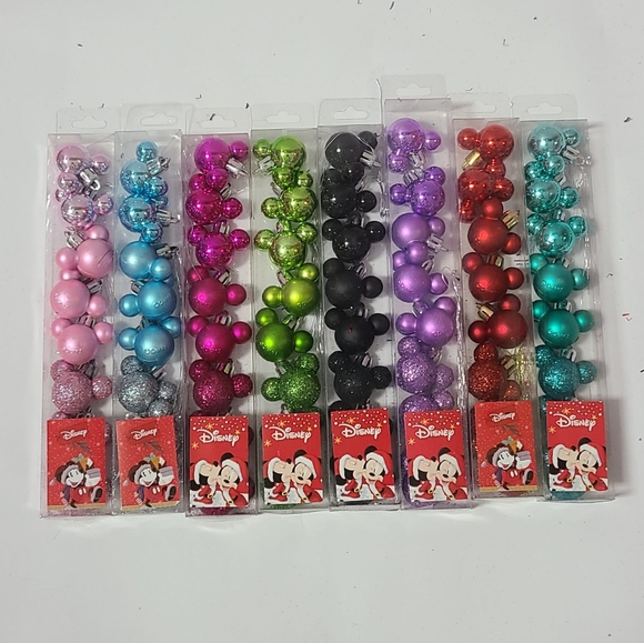 Disney Mickey Mini Xmas tree ornaments 8pz Black - Picture 6 of 7